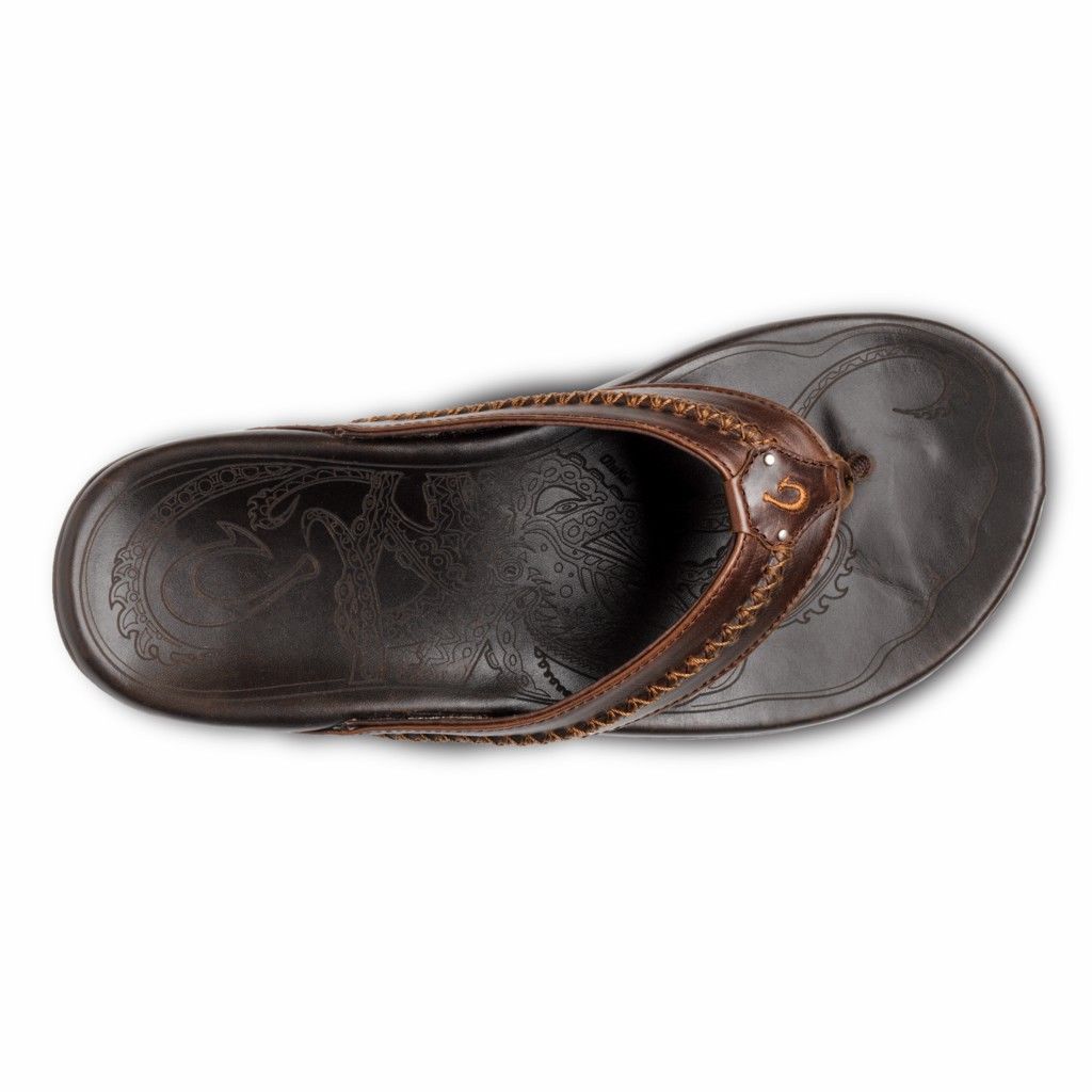 Olukai Men's Mea Ola Flip Flop - Dark Java US642-398